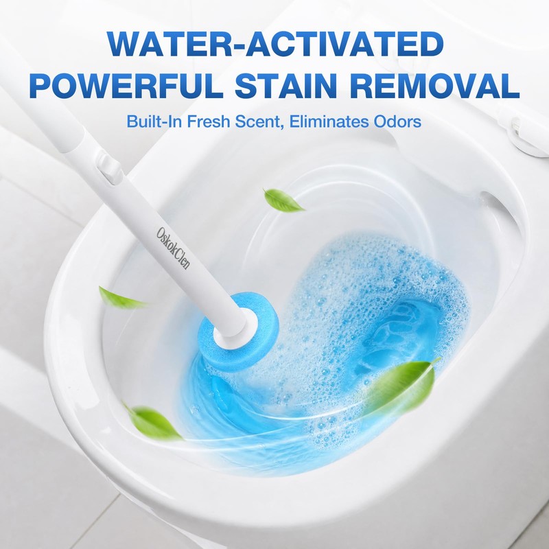 Disposable Toilet Brush System with 27 Refills, Toilet Wand Set
