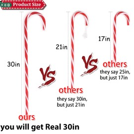 TRWYMZ 35" Christmas Candy Cane Lights -20 Pack 8 Modes,30V LED Candy Cane Lights Christmas Decor, Outdoor Christmas Decorations, for Yard Lawn Garden or Pathwayn