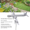 Metal Airplane Windmill Yard Spinner Airplane Wind Stainless Steel Sculpture