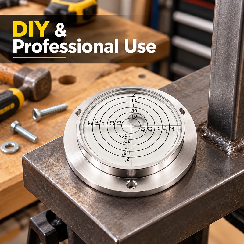 Metal Disc Bubble Level Tool for Precision Alignment – Compact