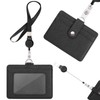 Horizontal ID Card Holder with Elastic Reel Strap Neck Passcase