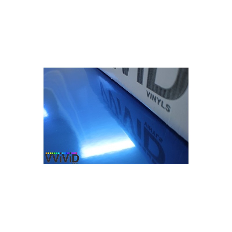 VViViD Gloss Chrome Blue Vinyl Wrap Adhesive Film (1ft x