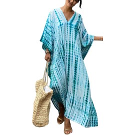 Orshoy Women's Beach Dress, Maxi Kaftan, Boho Beach Poncho, Long Bikini Cover-Up, Summer Maxi Dress, Loose Kimono, Sleepwear, One Size