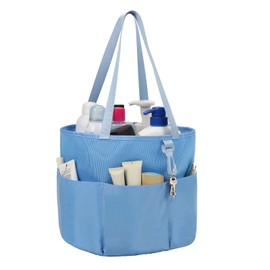 onemoky Mesh Shower Caddy Portable, Travel Toiletry Bag for Women Men, Large Capacity Shower Bag Quick Dry Bathroom Bag for Dorm, Gym, Bathroom, Camping, Beach, Swimming, Traveling, Blue