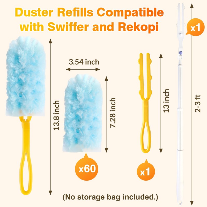 30 Count Duster Refills for Swiffer Duster with Extension Pole,