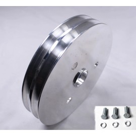 espeedpro21 Small Block Chevy SWP Aluminum 2 Double Groove Crankshaft Pulley SBC 350 + Bolts