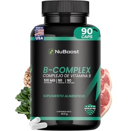 Nuboost Complejo Completo Vitamina 510 Por Cápsula Cápsulas Vitaminas B12 Suplemento Energía Salud Hecho Usa