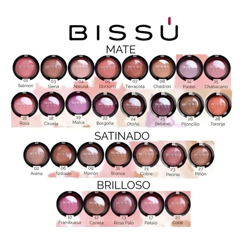 Rubor Profesional En Polvo Bissú 4g Tonos Tono Del Maquillaje