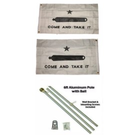 Trade Winds 2x3 2'x3' Gonzales Gonzalez Come & Take It 2ply Flag Aluminum Pole Kit Ball Top
