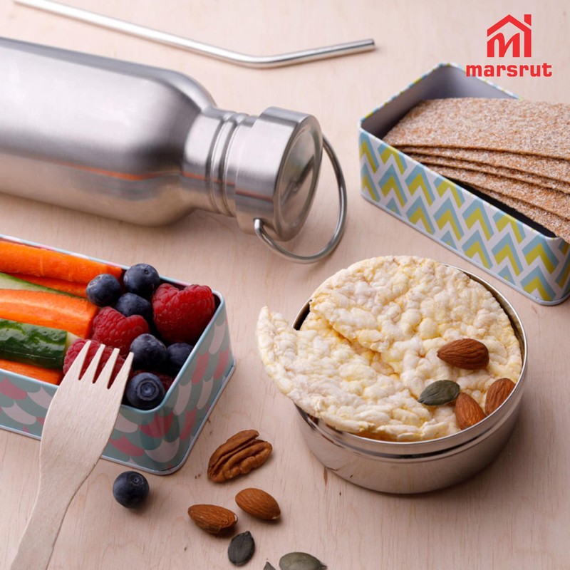 Uninsulated Stainless Steel Water Bottle, Single Wall, with Carrying Loop,