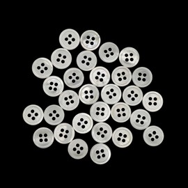 CANDEOLA 30-Pcs 3/8" Small White Mother of Pearl Shell Buttons | Bulk Natural MOP Shell Sewing Replacement Buttons for Sewing Crafts Clothes Decorations (10mm)