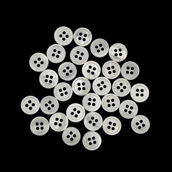 CANDEOLA 30-Pcs 3/8" Small White Mother of Pearl Shell Buttons