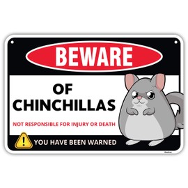 Venicor Chinchillas Sign Decor - 8 x 12 Inches - Aluminum - Chinchilla Cage Accessories Toys Wheel Decorations Gift Stuff
