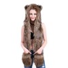 Women Teen Girls Faux Fur Hooded Scarf Hats 3 in