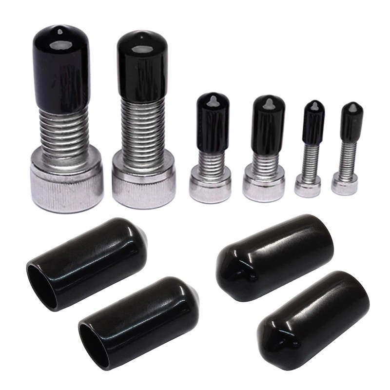 Cjueiom 120pcs Black Rubber End Caps, 7mm / 9/32 inch
