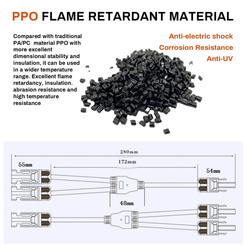 COCOSY 1 Pair Solar Cable Y Plug, 1 Pair Solar