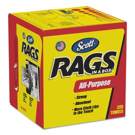 Scott KCC 75260 Rags In A Box, Pop-Up Box, 10 X 12, White, 200/box, 8 Boxes Per Carton