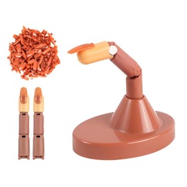 Práctica de Dedos Falsos, Entrenamiento de Arte de Uñas Articulaciones Flexibles Puntas de Uñas Postizas maniquí de Práctica con Base Marrón Dedo de Práctica para Uñas Acrílicas
