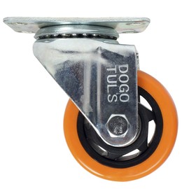 Dogotuls ZF5114 Rodaja de PVC Giratoria con Placa, color Naranja, 3"