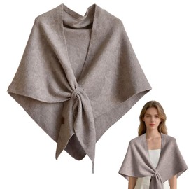 Pashmina Shawl Wraps Women Knitted Shawls and Wraps Cardigan Cape Wool Cashmere Shoulder Top Sweater Shawl Scarf forDailyWear (Camel)