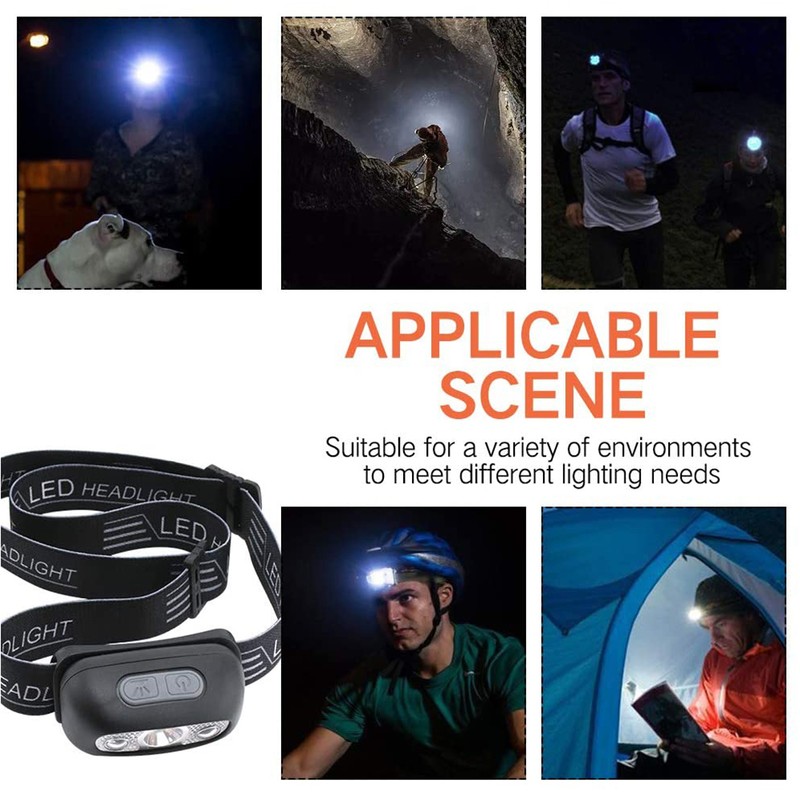 IPX6 Headlamp Waterproof Super Bright LED Sensor Flashlight USB Rechargeable