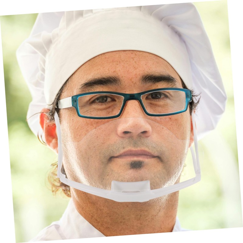 COHEALI 20pcs Transparent Chef Mask Safety Mouth Cover for Restaurants