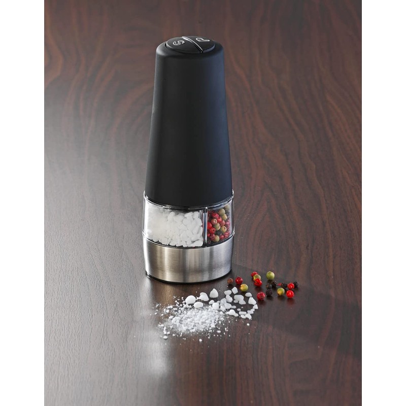 WENKO Electric Mill with Light 2 in 1 Black Salt