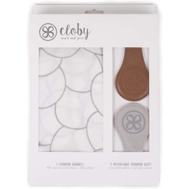Cloby Swaddle Magnet Clips Leather 2 Coloured Back Canvas Grey Fixes Your Sun Protection to Pram