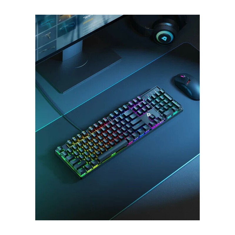 AUKEY KMG16 Mechanical GAMING Keyboard Blue Switches 104key 6-color backlight