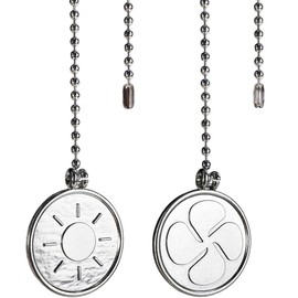 OMYZERO Ceiling Fan Pull Chain - 12 Inch Fan light Ceiling Fan Pull Chain Extender with Ball Chain Connector,Pull Chains for Ceiling Fans and Lights,Decorative Fan Pull Chain Pendant Extension(Silver)