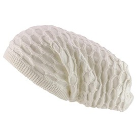 Armycrew Rasta Dreadlock Reggae 100% Cotton Deep Crown Long Beanie Hat - White