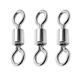 Atibin Stainless Steel Barrel Swivel Snap Saltwater Swivels Fishing High Strength Lure Fishing Swivel Heavy Duty SUS304#2 50pcs 150lb