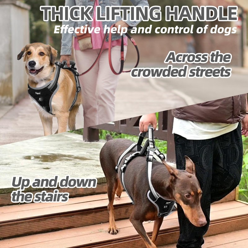 PUPTECK Escape Proof Dog Harness with Padded Handle, No Pull