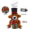 Unbranded 2FT Christmas Brown Plush Brown Bear 60 LED Warm