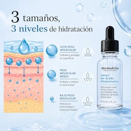 Dermakiin - Suero Antiedad de Ácido Hialurónico - Suero Fortificante Vegano con Ácido Hialurónico Multimolecular e Ingredientes Naturales, Vegano - Para todo tipo de piel - 30 ml