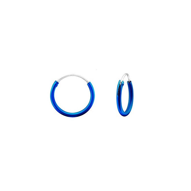 Blue Hoop Earrings 926 Sterling Silver