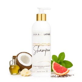 Strengthening Shampoo – All-Natural Gentle Cleanser with Castor Oil, Honey & Shea Butter | Anti-Hair Loss, Rosemary Infused | Hydrating for All Hair Types, 8 FL Oz