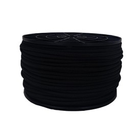 3/16" Black Shock Cord, Marine Grade Polyester Bungee Cord, 250 ft Spool, UV Resistant Elastic Rope