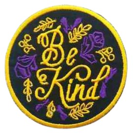 Bebuz Be Kind Stickerei Bügelbilder für Kleidung Aufnäher Applikation für DIY Handwerk Denim Jacken Jeans Rucksäcke