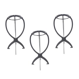 Beavorty Wig Stand Holder Collapsible Sturdy Plastic Wig Hanger for Storage and Display Black Hats and Hair Accessories