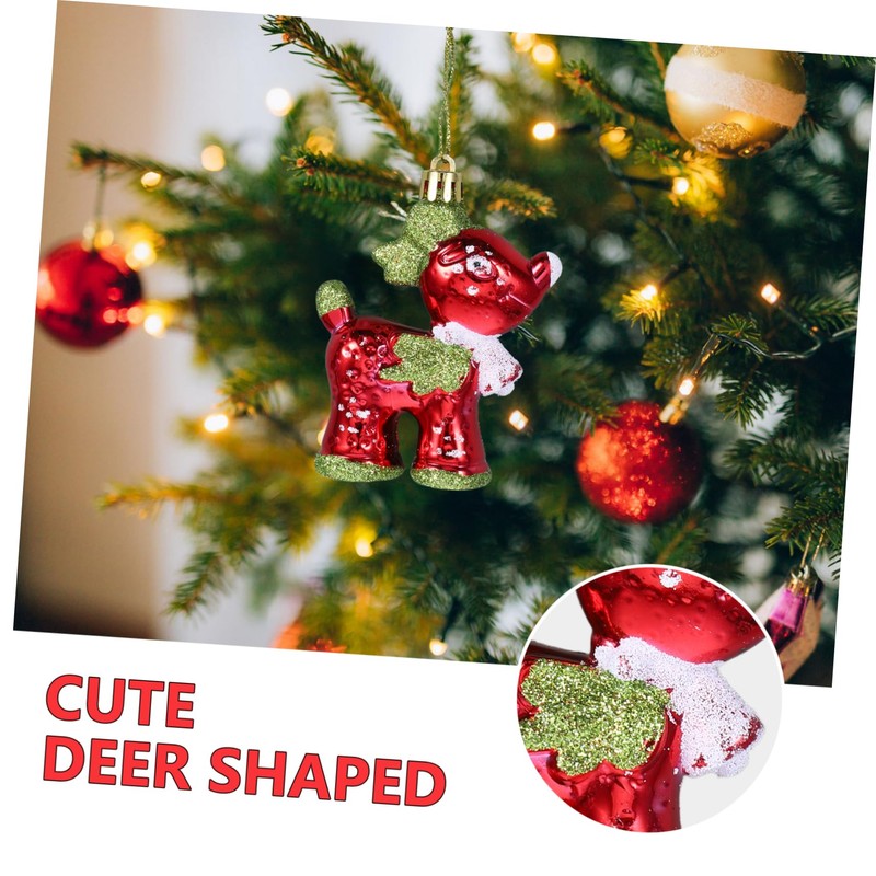 MAGICLULU 4pcs Xmas Tree Hanging Ornaments Christmas Themed Deer Decorations