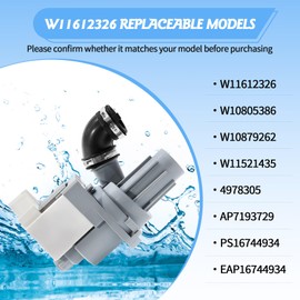 W11612326 Dishwasher Circulation Pump, Replacement W10805386 W10879262 W11521435, Compatible With Whirlpool WDF520PADM7 WDF520PADM9 ADB1400AGS1 WDF330PAHS3 WDF330PAHW4 WDP540HAMZ4, Amana ADB1400AGS1