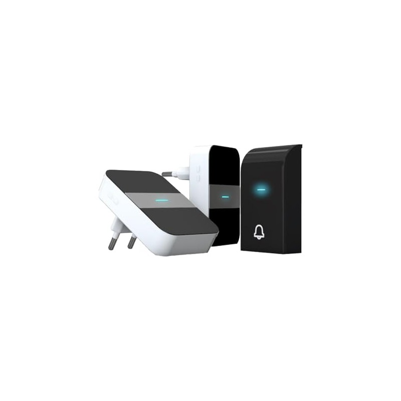 VoltShine Wireless Digital Doorbell Elegant Design White and Silver Ideal
