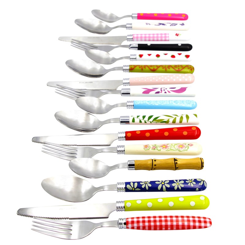 Gypsy Color Eclectic Mosaic Mix & Match Stainless Steel Flatware