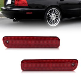 VYNTRAL Rear Bumper Side Marker Light Housing Compatible with Hon-da Accord 1994-1997 Prelude 1992-1996, [DOT] [IP67 Waterproof] Turn Signal Marker Light Cover [No Bulbs], 2 PCS, Red Lens