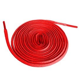 Shoeslulu 54" Premium Flat Colorful Fashion Sneakers Shoelaces ([Flat] 54 in. (140 cm), Firebird Red)