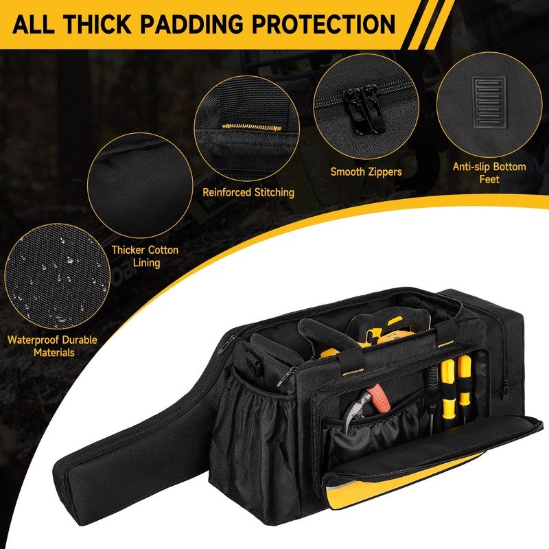 Jaffzora Chainsaw Case,Waterproof Chainsaw Storage Bag Compatible with DEWALT &