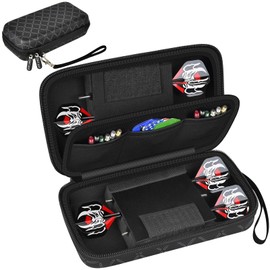 GWCASE Dart Case for 6 Steel and Soft Tip Darts, Upgraded Darts Carrying Storage Holder Fits for Dart Tips, Shafts and Flights and Extra Accessories, Rhombus(Box Only)