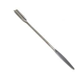 A2Z-AS09 Stainless Steel Double Ended Wax Mixing Modeling Carver Restorative Makeup Spatula, Semi Circle Scoop Spoon & Tapered Arrow End, 9" Length