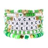 Budsmile St.Patrick’s Day Bracelets for Women Lucky Shamrock Charm Heishi